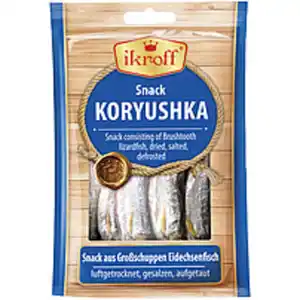 "IKROFF" Snack aus Großschuppen Eidechsenfisch, luftgetrockn...