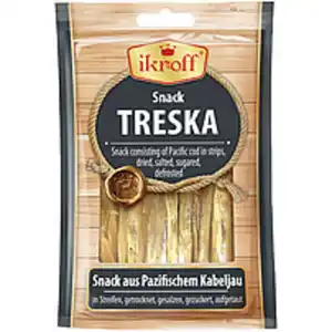 "IKROFF" Snack aus Pazifischem Kabeljau in Streifen, getrock...