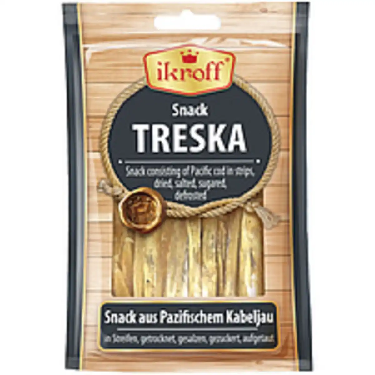 Bild 1 von "IKROFF" Snack aus Pazifischem Kabeljau in Streifen, getrock...