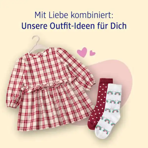 Bild 2 von ALANA Kleid aus Flanell mit Karo-Muster, rot, Gr. 104, 1 St