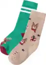 Bild 1 von ALANA Socken mit Rentier-Muster, grün + beige, Gr. 23/26, 2 St