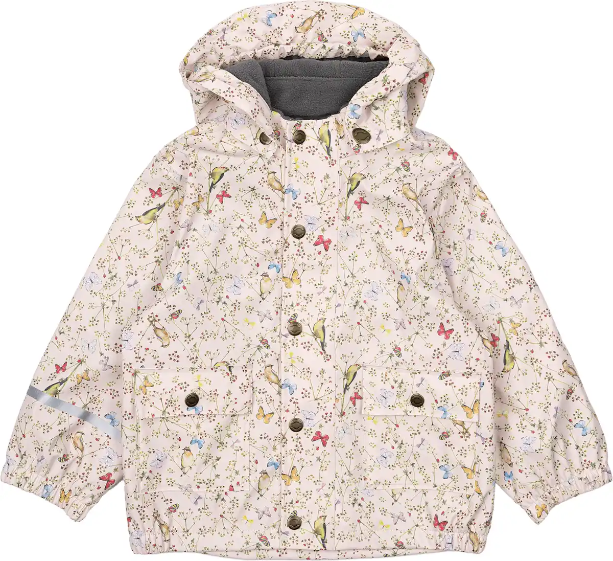 Bild 1 von Mikk-Line Regenjacke gefüttert mit Schmetterling-Muster, beige, Gr. 98/104, 1 St