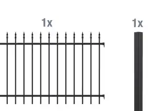 ALBERTS Zaun-Anbauset Chaussee, zum Einbetonieren (matt-schwarz, 120 cm)