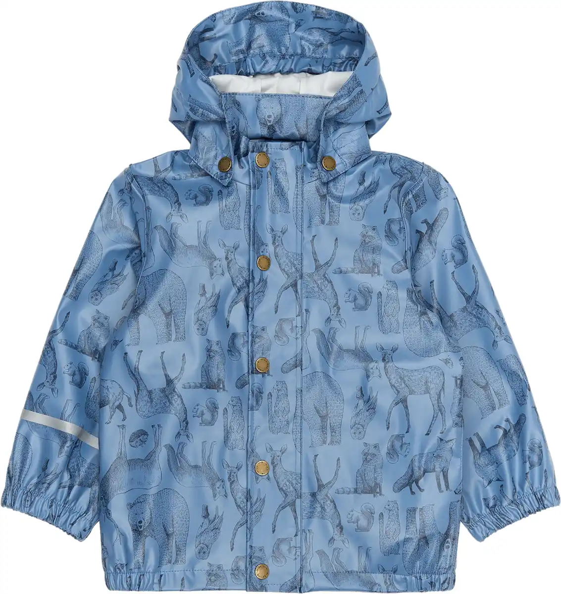 Bild 1 von Mikk-Line Regenjacke mit Kapuze & Waldtier-Muster, blau, Gr. 98/104, 1 St