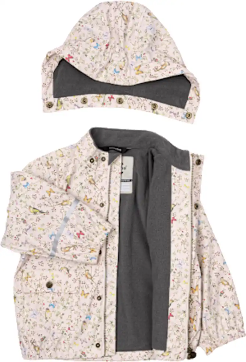 Bild 3 von Mikk-Line Regenjacke gefüttert mit Schmetterling-Muster, beige, Gr. 98/104, 1 St