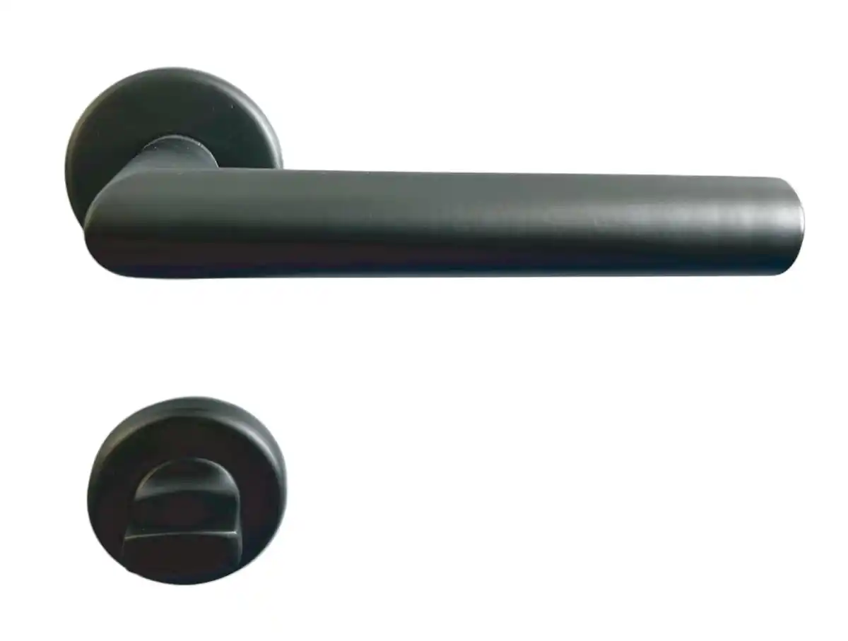 Bild 1 von TrendLine WC-Türgriff-Garnitur BB Edelstahl schwarz Ø 49,1 mm