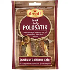 "IKROFF" Snack aus Goldband-Selar mit Rauchgeschmack, luftge...
