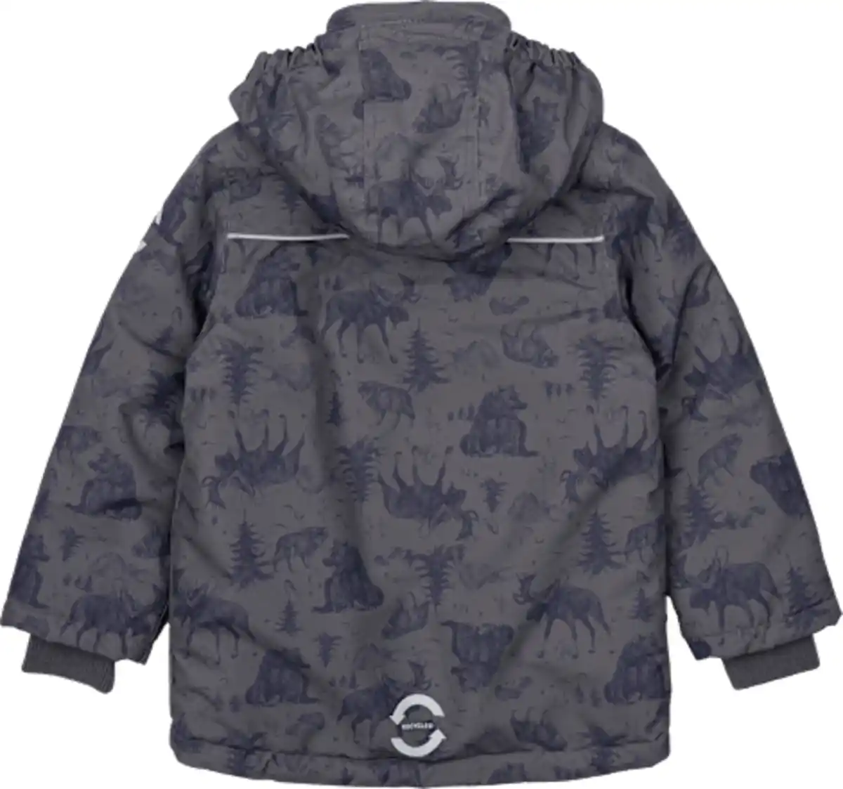 Bild 2 von Mikk-Line Schneejacke mit Fleece-Futter & Wald-Muster, grau, Gr. 98/104, 1 St