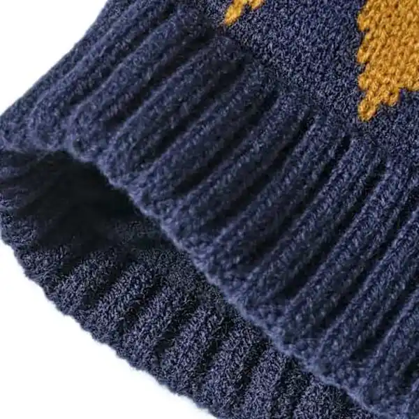 Bild 2 von PUSBLU Strickmütze mit Norweger-Muster, blau & weiß, Gr. 48/49, 1 St