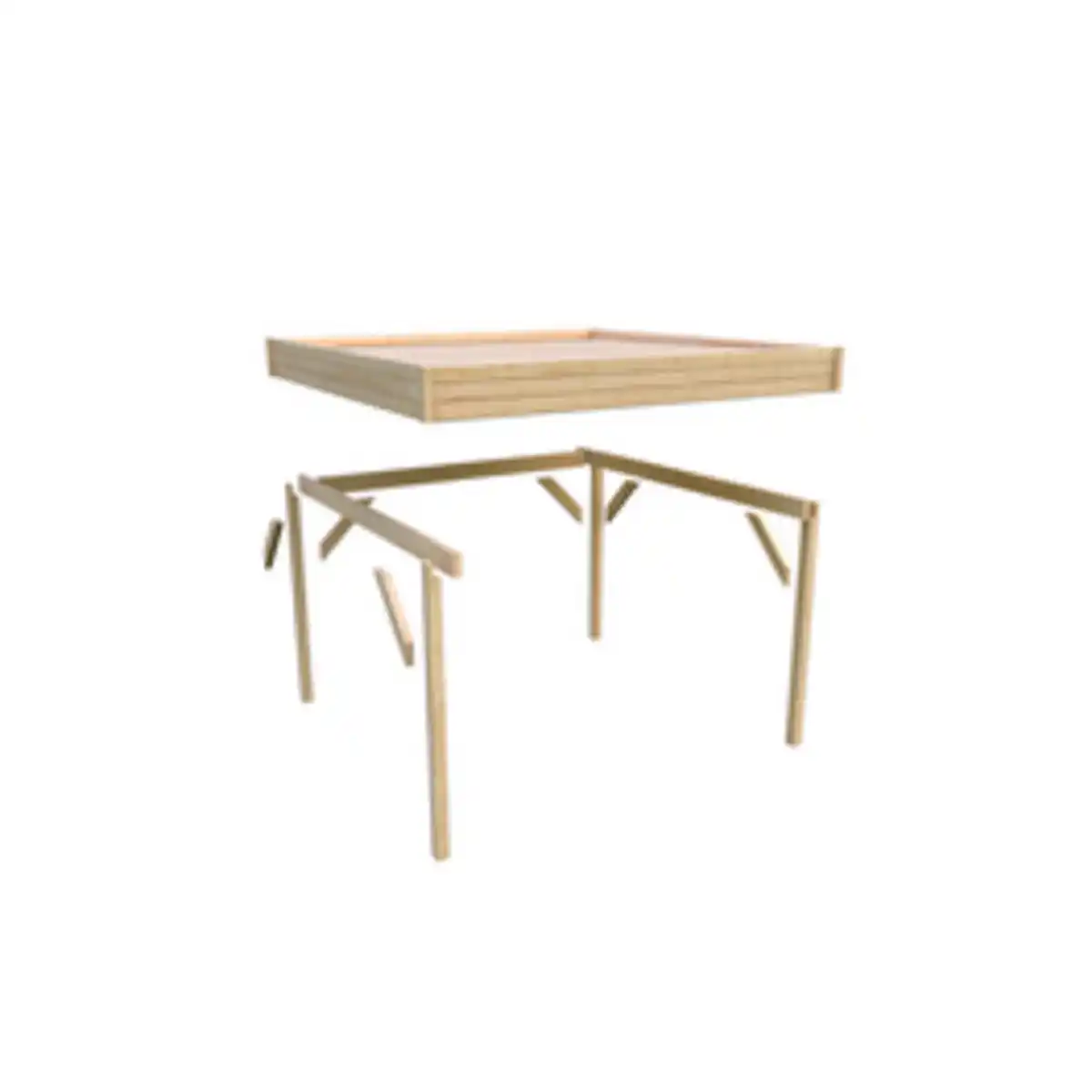 Bild 2 von KARIBU Pavillon »Cubus«, BxT: 320 x 160 cm, braun, Holzart: Fichte