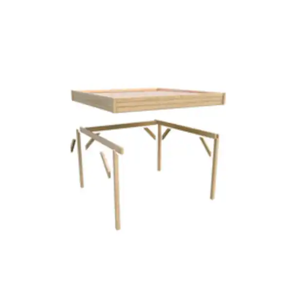 Bild 2 von KARIBU Pavillon »Cubus«, BxT: 320 x 160 cm, braun, Holzart: Fichte