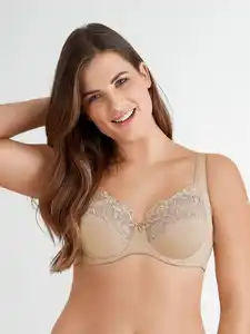 Felina Bügel-BH Moments mit Spitze, Blumenstickerei, Stützfunktion und Vollkörbchen