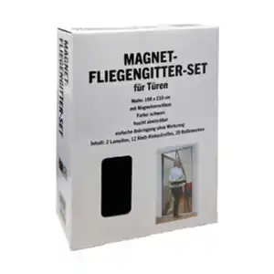 Fliegengitter Türvorhang, BxH: 100 x 210 cm, magnetisch, schwarz