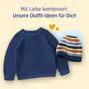 Bild 2 von PUSBLU Mütze aus Strick, blau & weiß & braun, Gr. 50/51, 1 St