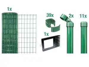 ALBERTS Zaun-Set Fix-Clip Pro®, zum Einbetonieren (Grün, 1200 mm)