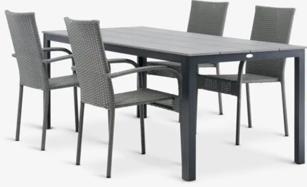 Bild 1 von MARIELYST L205 Tisch + 4 GUDHJEM Stühle grau