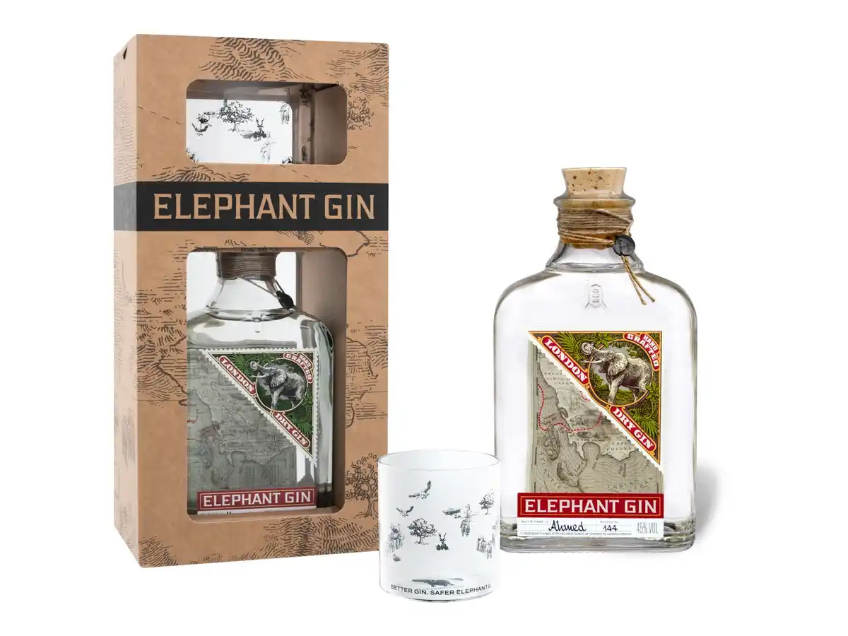 Bild 1 von ELEPHANT GIN London Dry Gin mit Geschenkbox + Glas 45% Vol