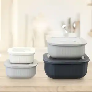 Frischhalteboxen-Set mit Rillen, 4-teilig