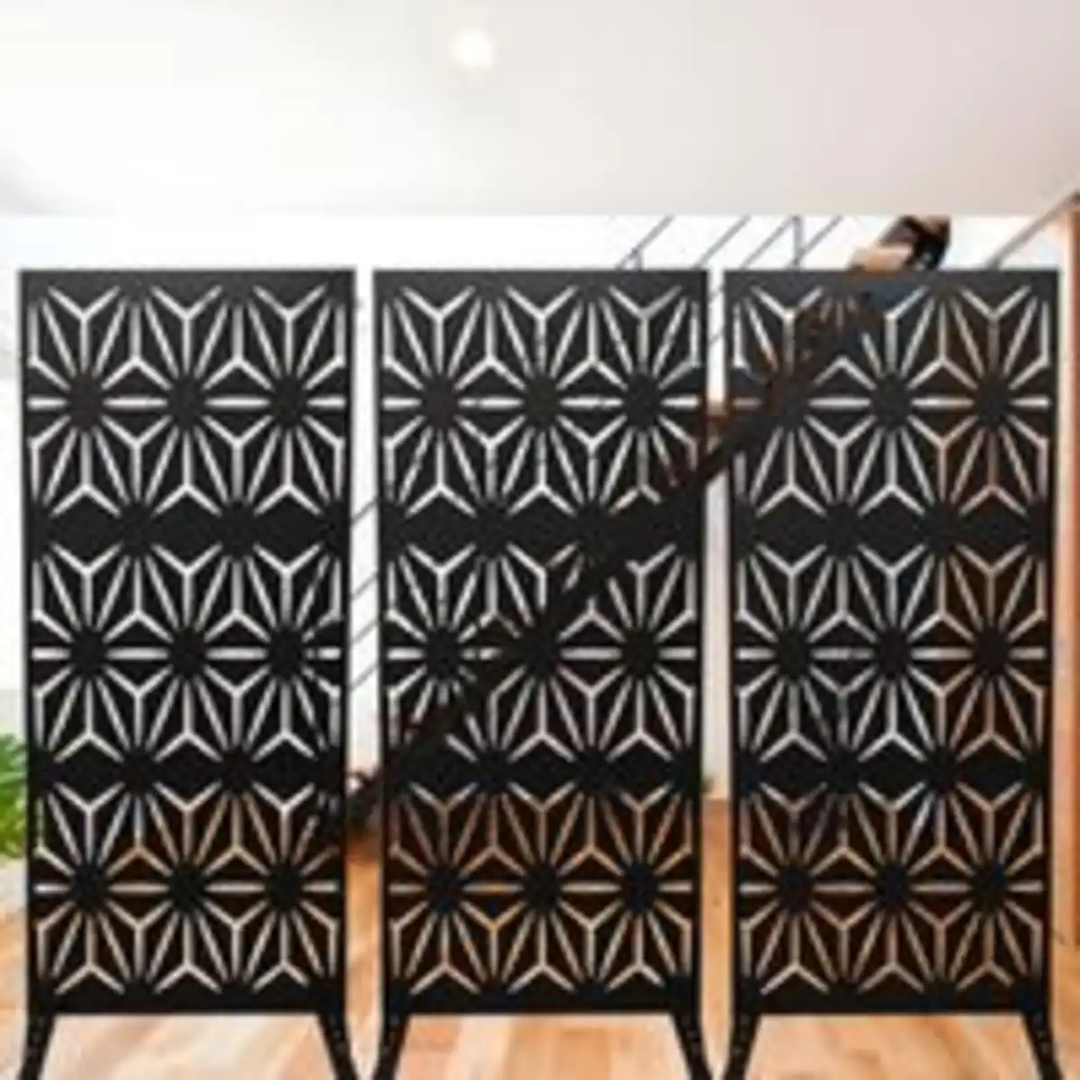 Bild 4 von Dekorative Metall Sichtschutzwand, ca. 160 x 56 cm – Metallfarben