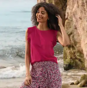Damen-T-Shirt mit Spitzendetails