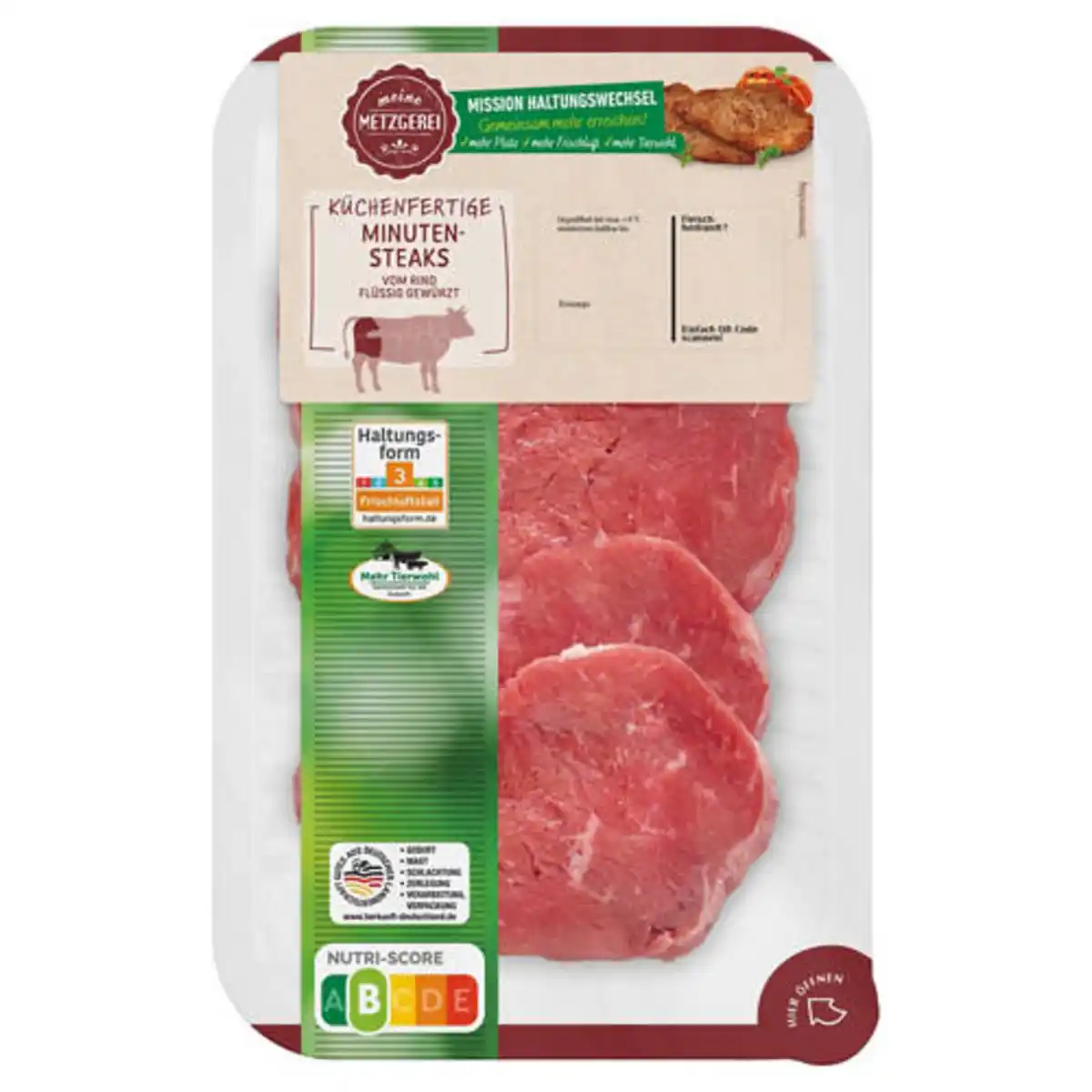 Bild 1 von MEINE METZGEREI Rind Minutensteaks 320 g
