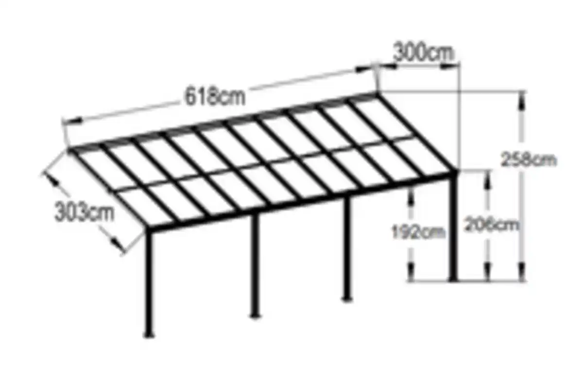 Bild 2 von Terrassendach, ca. 618 x 303 x 258 cm - Anthrazit