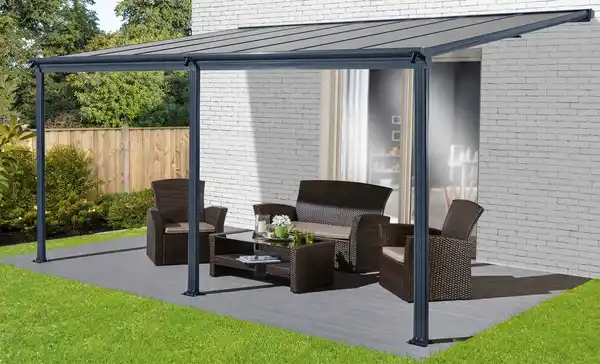 Bild 3 von Terrassendach/Veranda, aus Polycarbonat ca. 434 x 303 x 258 cm - Anthrazit