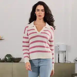 Damen-Pullover mit Polokragen