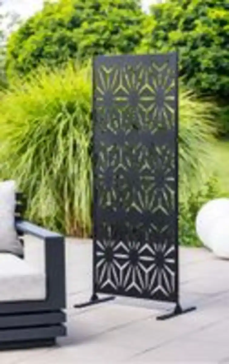 Bild 3 von Dekorative Metall Sichtschutzwand, ca. 160 x 56 cm – Metallfarben
