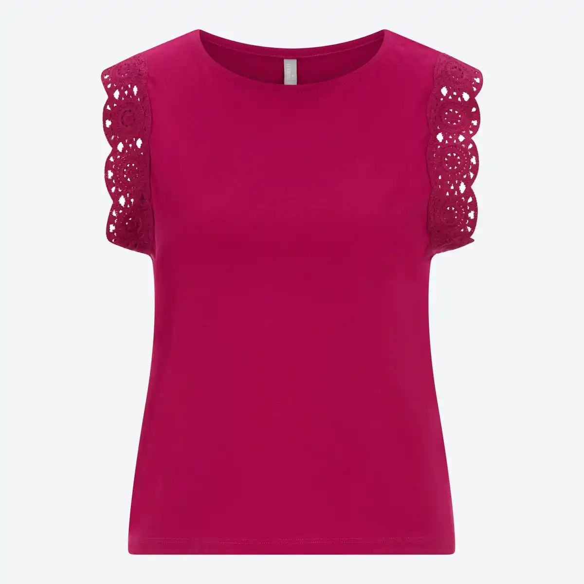 Bild 3 von Damen-T-Shirt mit Spitzendetails