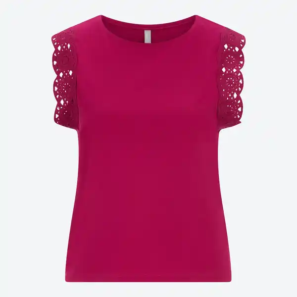 Bild 3 von Damen-T-Shirt mit Spitzendetails