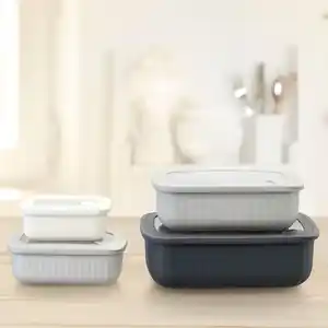 Frischhalteboxen-Set mit Rillen, 4-teilig