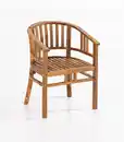Bild 1 von Gartenstuhl aus Holz abgerundet, ca. 59,5 x 61 x 79 cm - Braun
