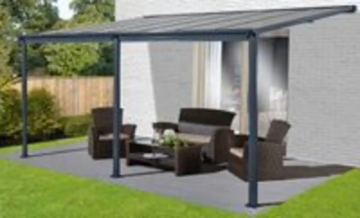 Bild 2 von Terrassendach/Veranda, aus Polycarbonat ca. 434 x 303 x 258 cm - Anthrazit