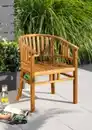 Bild 2 von Gartenstuhl aus Holz abgerundet, ca. 59,5 x 61 x 79 cm - Braun