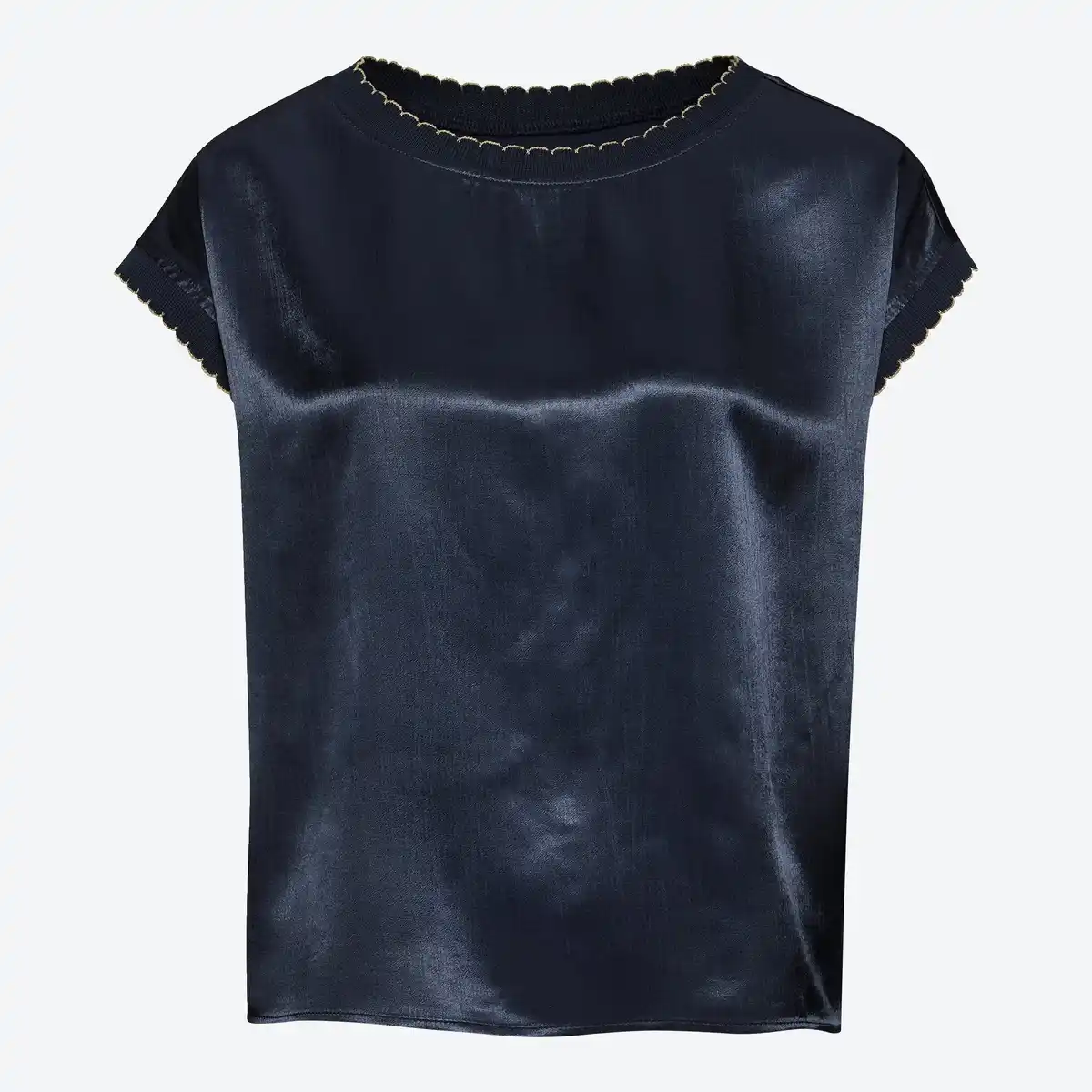 Bild 1 von Damen-T-Shirt mit Crincle-Effekt aus Viskose