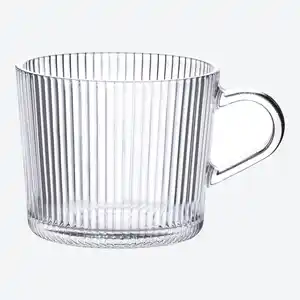 Glastasse mit Rillen, ca. 420 ml
