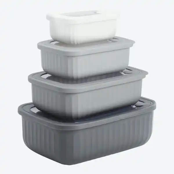 Bild 2 von Frischhalteboxen-Set mit Rillen, 4-teilig