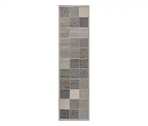 benuta Indoor-und-Outdoor-Läufer »River«, ca. 67 x 240 cm, blau mit Quadraten