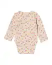 Bild 2 von Newborn mitwachsender Wickelstrampler, gerippt, Blumen ecru