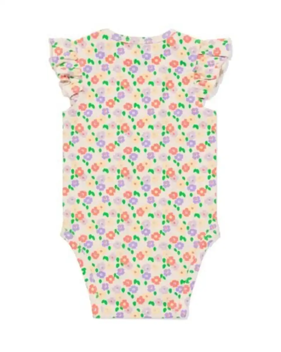 Bild 4 von Mitwachsender Baby-Strampler mit Rüschen und Blumen eierschalenfarben