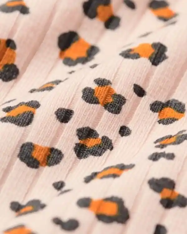 Bild 2 von Mitwachsender Newborn-Wickelstrampler, gerippt, mit Tieren lachsfarben