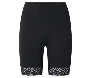 Radlershorts mit Spitzenborte, schwarz