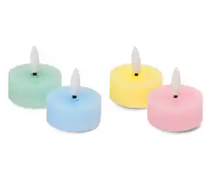 4 LED-Echtwachsteelichter mit Rille