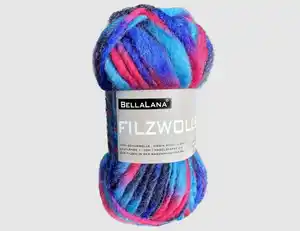 Strickgarn Filz petrol gemustert