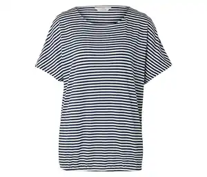 Blusenshirt, dunkelblau-weiß gestreift