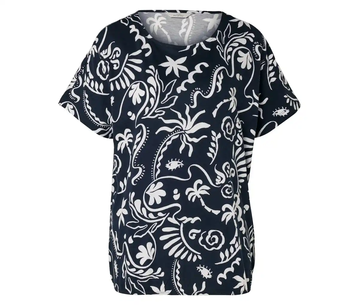 Bild 1 von Blusenshirt, dunkelblau mit Alloverprint