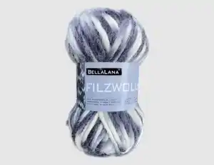 Strickgarn Filz schwarz/grau gemustert