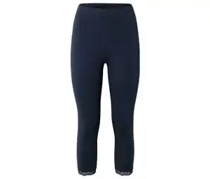 3/4-Leggings mit Spitzenborte, dunkelblau