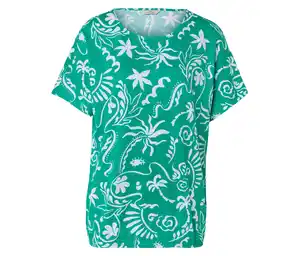 Blusenshirt, grün mit Alloverprint